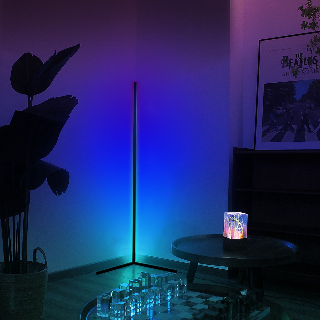 RGB LED Metal Corner Floor Lamp - Tanga