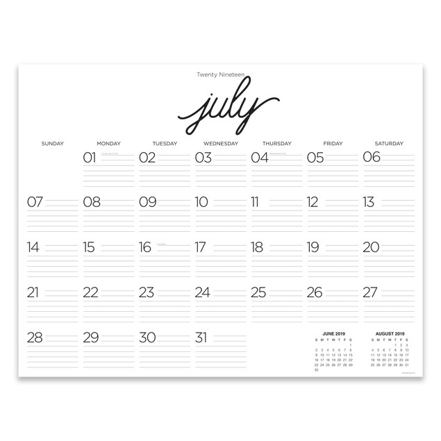 July 2019 - June 2020 Farmhouse Calligraphy Large Desk Pad Monthly ...