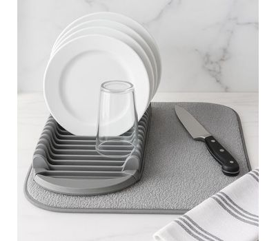 Drying Plate Rag Drying Mat with Integrated Plate Rack - Tanga