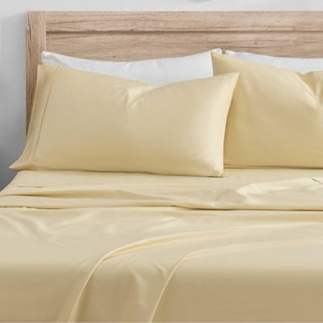 Full 100% Organic Cotton Solid Sheet Set Butter - Kindlier