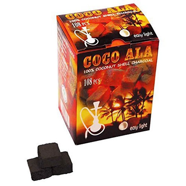 108-Pieces: Coco Ala Charcoal Natural Coconut Hookah Shisha Coals ...
