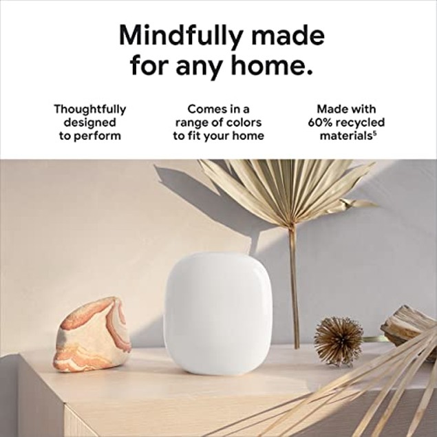 GOOGLE NEST WIFI PRO 6E RELIABLE HOME WI-FI MESH ROUTER 3 PACK SNOW ...