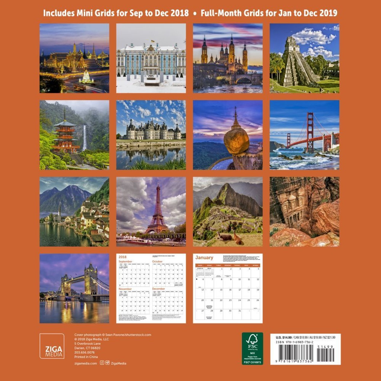 Explore The World Wall Calendar 2025