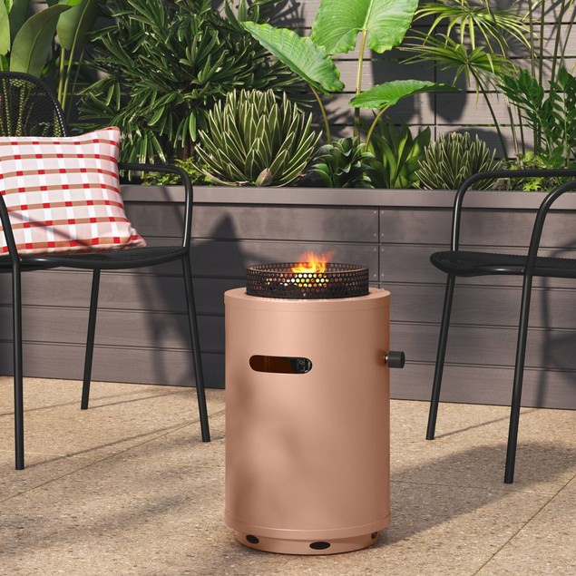 1lb Round Column Fire Pit Terracotta - Room Essentials - Tanga
