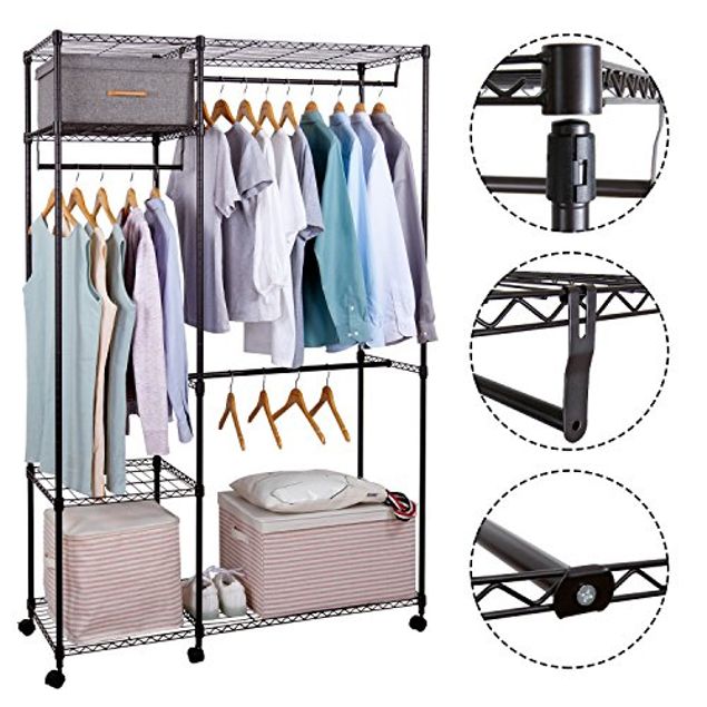 Garment Rack Silver Lifewit Metal Closet Freestanding Garment Rack - B072F7TKNR - Silver ...