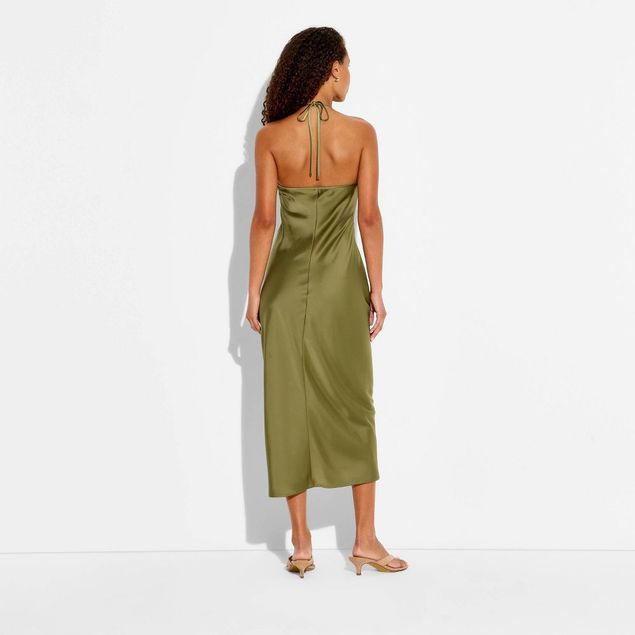 wild fable green dress Wild Fable Women's Long Sleeve Boat Neck Knit Midi Dress - Dark Teal Green XS