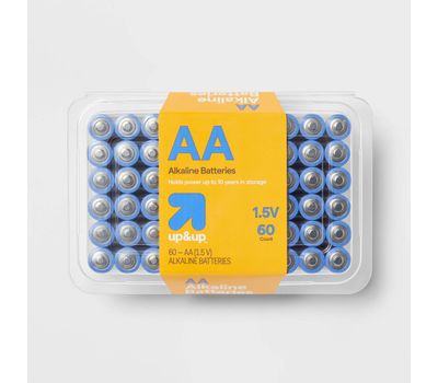 AA Batteries 60pk Alkaline Battery - up&up: 1.5V Household Power Supply
