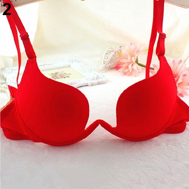 Women's Essentials Deep U Multi-Way Push Up Convertible Low Cut Plunge Bra(Red,32D Women's Essentials Deep U Multi-Way Push Up Convertible Low Cut Plunge Bra(Red,32D