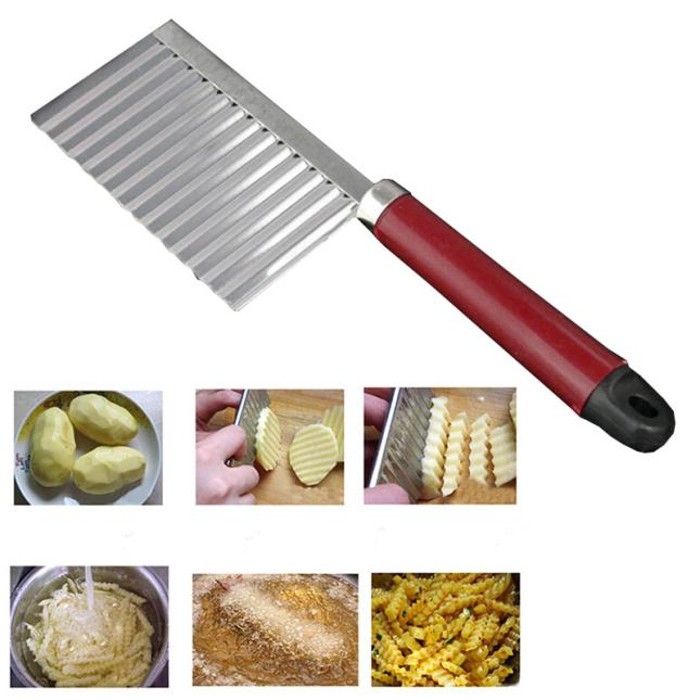 Crinkle Cut Potato Chip Cutter With Wavy Blade French Fry Cutter - Tanga