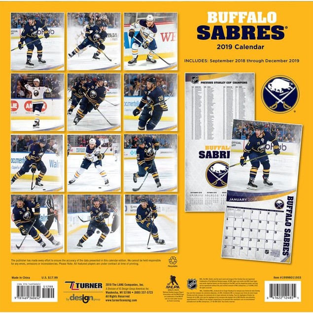 Buffalo Sabres Wall Calendar, Hockey by Calendars Tanga