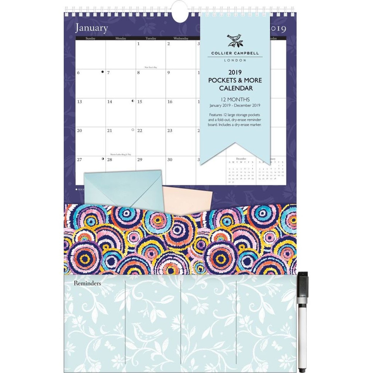 Collier Campbell Pockets & More Wall Calendar, Modern Pop Art by