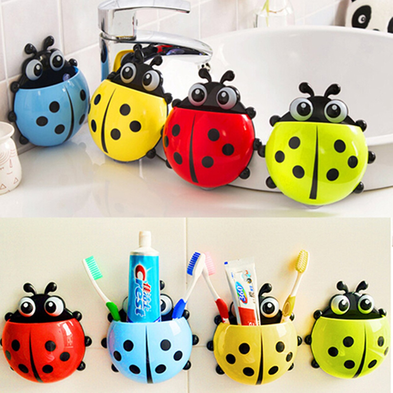 Ladybug Toothbrush Holder Suction Ladybird Toothpaste Wall Sucker - Tanga