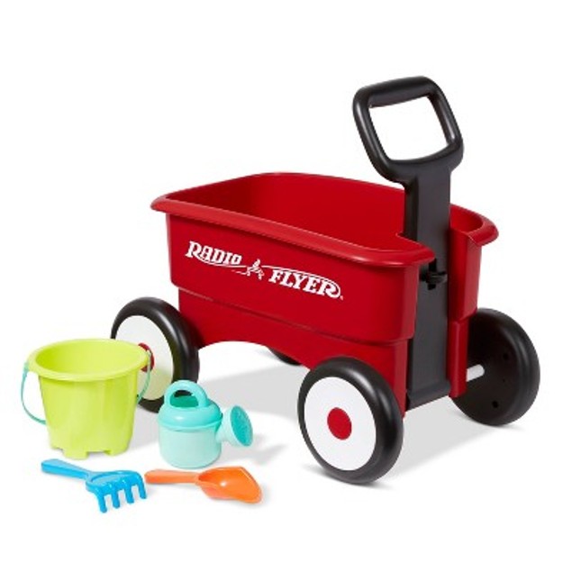 Radio Flyer My 1st 2 in 1 Wagon with Garden Tools Red Tanga