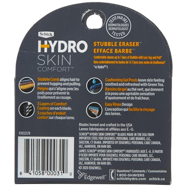 Schick Hydro Skin Comfort Stubble Eraser Razor Refills, 4 ct (Pack of 3 ...