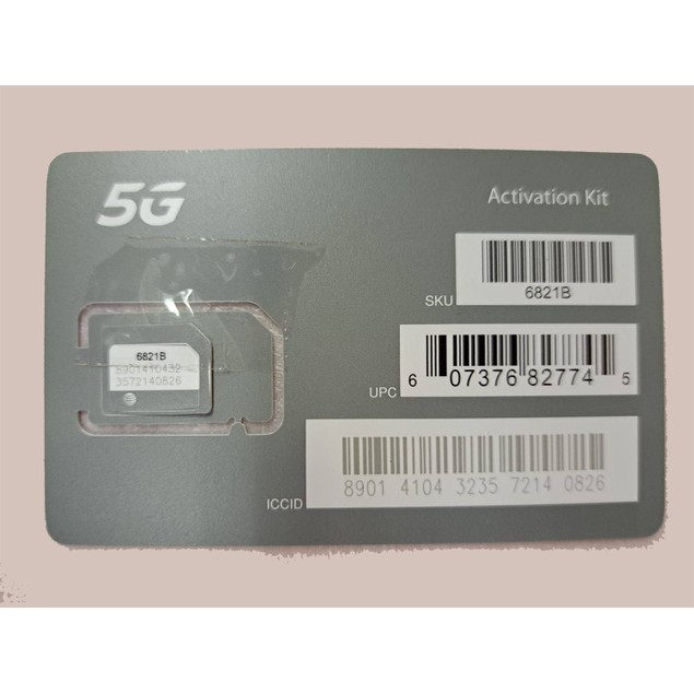 AT&T 5G SIM Card AT&T Triple cut SIM Card Post & Prepaid 6821B - Tanga