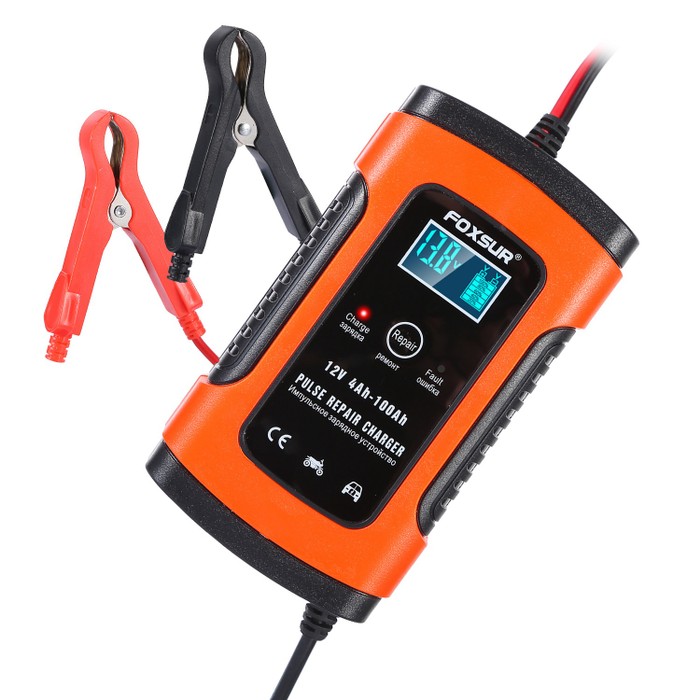 Car Battery Charger 12V 5A LCD Intelligent ATV Recover ...