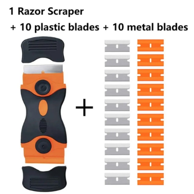 20 Pack: Plastic /Metal Razor Blade Scrapers - Tanga