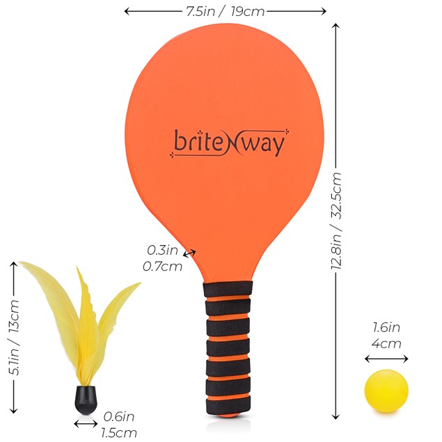Paddleboard Racket Game Paddle Ball Game Bundle w' 2 Wooden Racket Paddles -Indoors & Outdoors ...