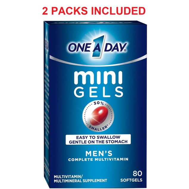 Mini Multivitamins 2-Pack: One A Day Men's Multivitamin Mini Gels 80Ct (160 total capsules ...