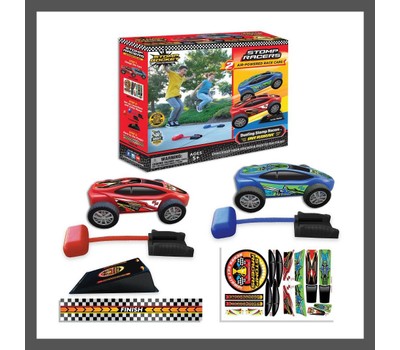 Stomp Rocket Dueling Stomp Racers Overdrive with 2 Race Cars & 2 ...