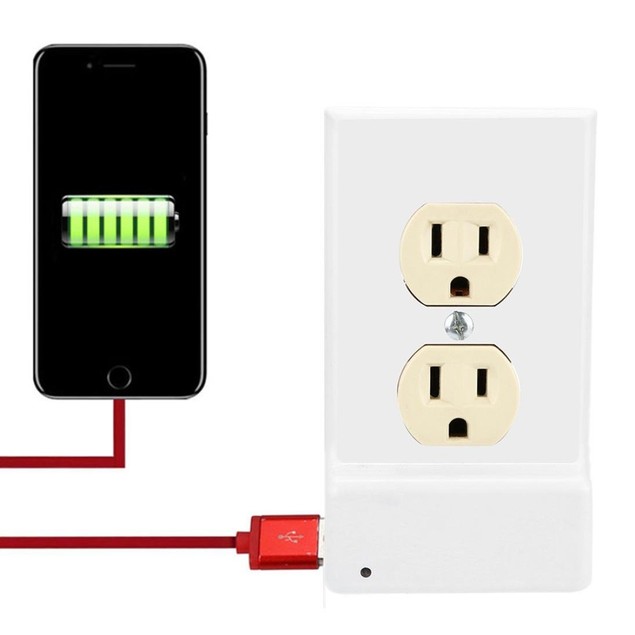 2-Pack Outlet Cover with USB Port and Built-In LED Light - BelleChic