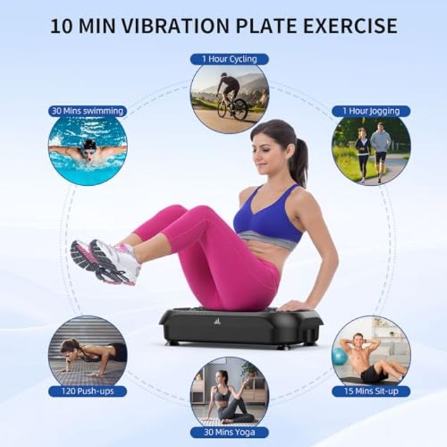 CRAZYFEB VIBRATION PLATE EXERCISE MACHINE WORKOUT VIBRATE FITNESS PLATFORM BLACK - Tanga CRAZYFEB VIBRATION PLATE EXERCISE MACHINE WORKOUT VIBRATE FITNESS PLATFORM BLACK - Tanga
