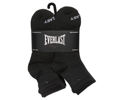 Everlast Men's Quarter Athletic Socks 20-Pairs