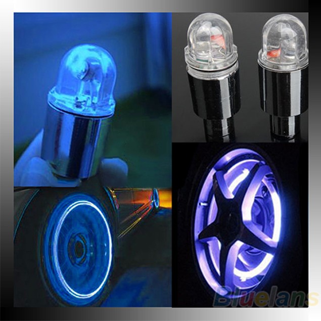 1 Pair Tyre Tire Valve LED Wheel Lights - Tanga