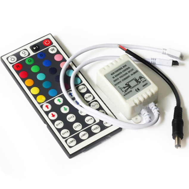 New 44 Key DC 12V IR RGB Controller Control Box for LED SMD Light Strip ...