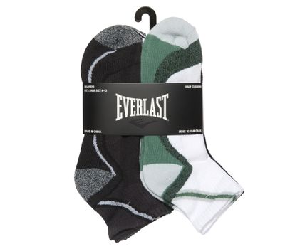 10 Or 20 Pairs EVERLAST Men's 1/2 Cushion Quarter Socks- Assorted Colors