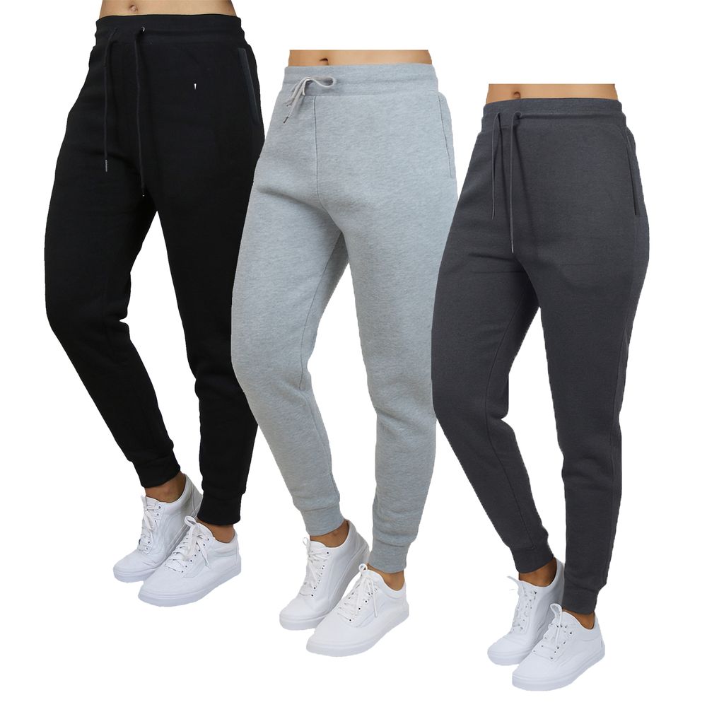 3-Pack Women's Loose Fit Fleece Jogger Sweatpants