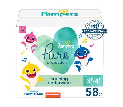 Pampers Pure Protection Training Underwear - Baby Shark - Size 3T-4T - 58ct