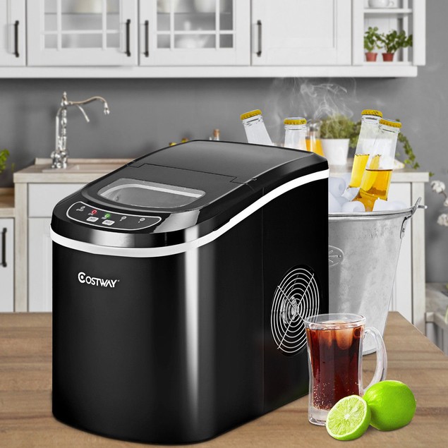 Costway Portable Compact Electric Mini Ice Cube Maker Tanga Costway portable compact electric mini ice cube maker tanga