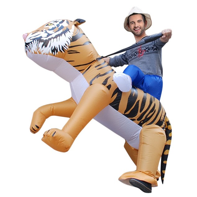 Anself Cute Adult Inflatable Tiger Costume Suit Blow Up Fancy Dress ...
