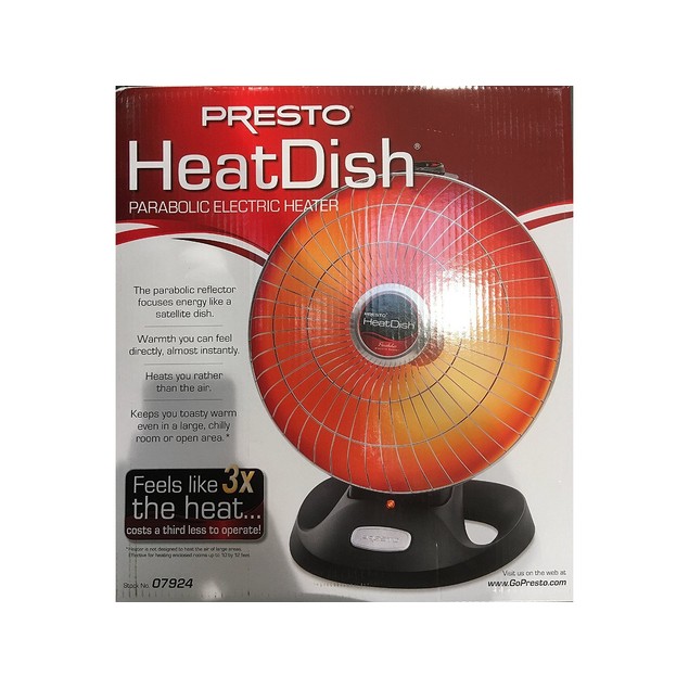 Presto Heat Dish Parabolic Electric Heater With Quick, Concentrated