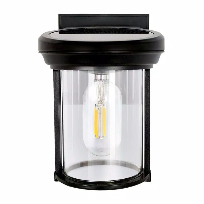 Gama Sonic Solar Coach Lantern 1Light Black Solar Outdoor Wall Lantern
