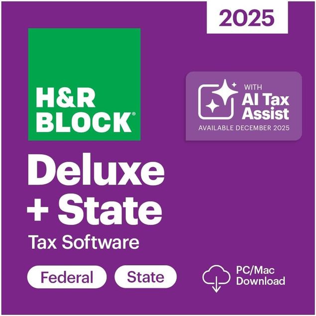 H&R Block Tax Software Deluxe + State 2025 Win/Mac [Digital Delivery ...