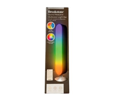 Brookstone Sound Reactive Multicolor LED Light Bar 8 Colors Music Sync Remote Ambient Room Lighting