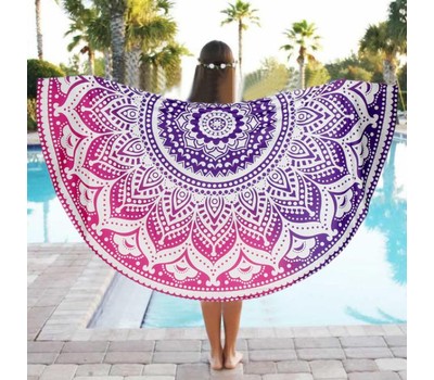 Ombre Round Beach Blanket And Yoga Mat Bellechic