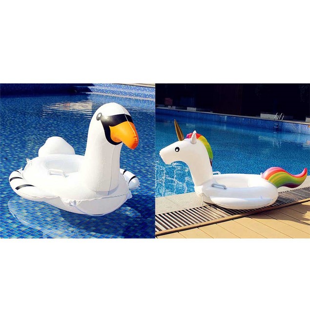 Inflatable Goose Raft Kids Children Raft Inflatable Unicorn Goose Mounts Floats Swimming - Tanga