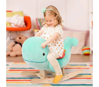 Whale Rocker B. toys Wooden Whale Rocker Echo Hardwood Handles Soothing S - Open Box ...