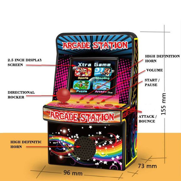Tan Arcade Machine Retro Mini Arcade joystick Machine 240 Games in 1 - Tanga