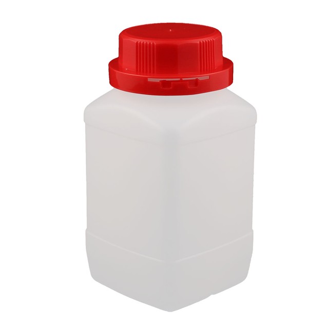 Rectangular Sampling Bottles 750ml Plastic Red Cap Square Wide Mouth Chemical Sample Reagent Bottle ...