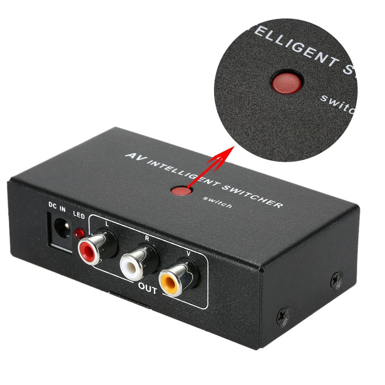 Av Switcher Controller Portable AV Intelligent Switcher 2 to 1 Channel RCA Audio Video ...