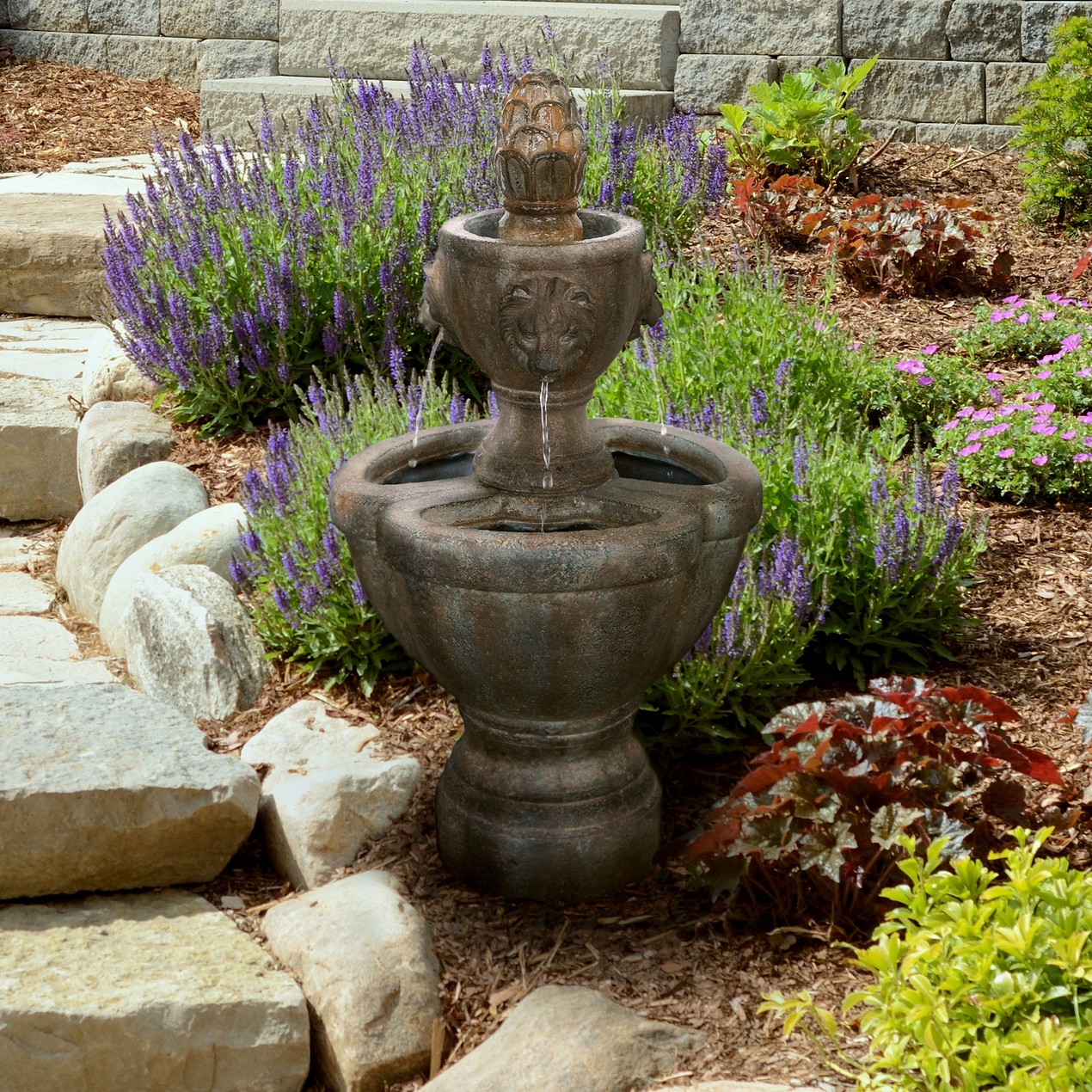Pure Garden Lion Head Fountain - Tanga