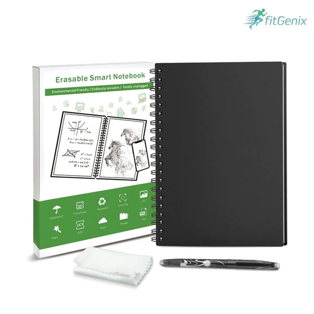Smart Reusable/Erasable Notebook w/ 1 Pen & Cloth - Tanga