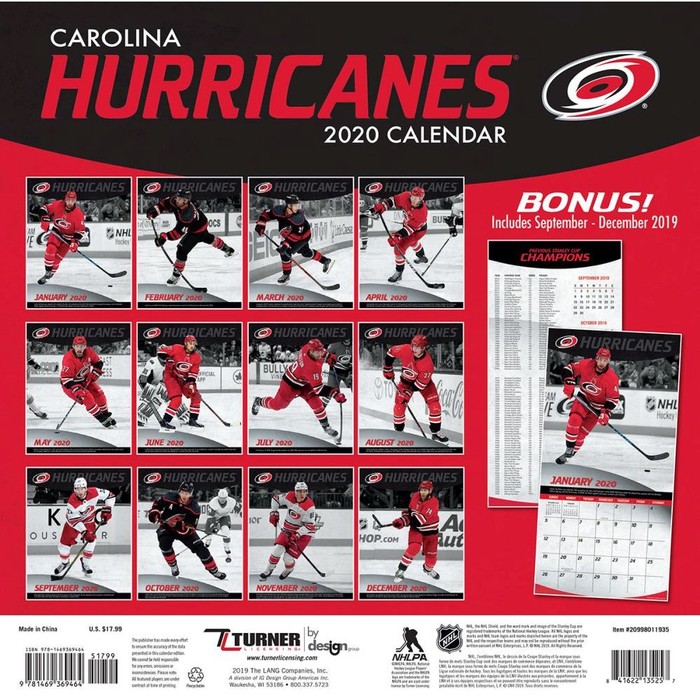 Carolina Hurricanes Wall Calendar, Hockey by Calendars Tanga