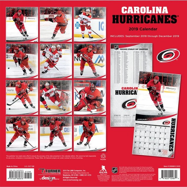 Carolina Hurricanes Wall Calendar, Hockey by Calendars Tanga