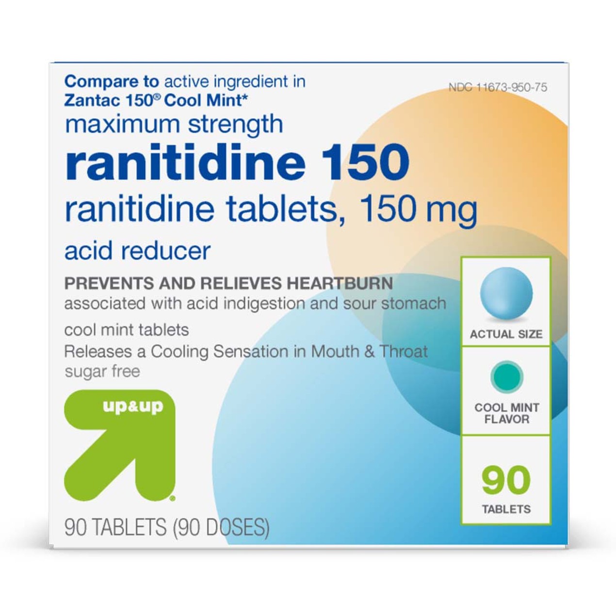 Mint Ranitidine Up&Up Ranitidine 150 Mg Maximum Strength Acid Reducer Tablets, Cool ...