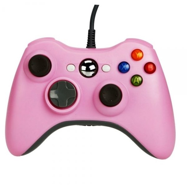 Xbox 360 PC Pink Wired Game Controller Controllers - Tanga